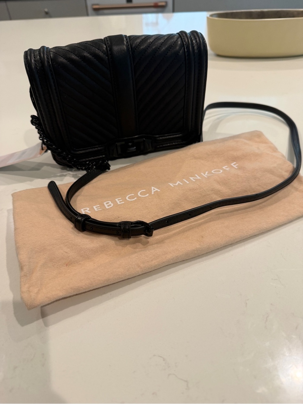 NWT Rebecca Minkoff Black Quilted Crossbody Bag